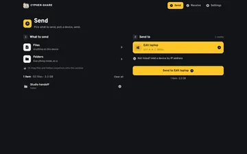 Pick what to send and the device to send it to
