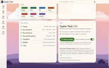 Which engines this PC has, updates, and the licence